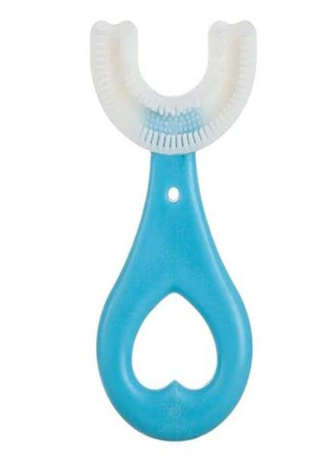 AG E-Com U Shaped Toothbrush for Kids Manual Whitening Toothbrush Silicone Brush Head for Kids Children Infant Toothbrush For 2-6 Years Mouth-Cleaning (Multicolor, Pack of 2) - Image 1